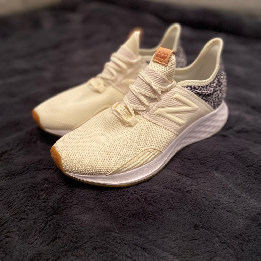 New Balance Women's Cream and Tan Sneakers
